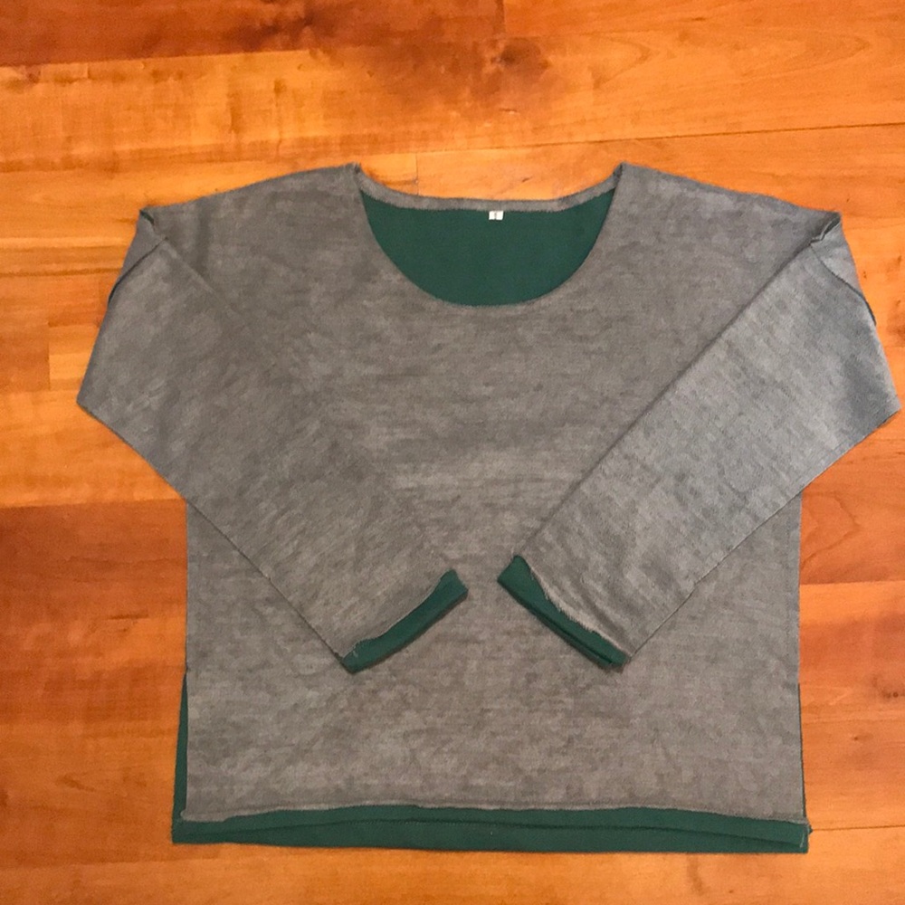 NEW Heather Gray and Green Top